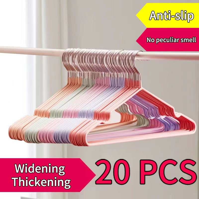 (20PCS) Thickened metal clothes hanger Metal drying clothes hanger Non