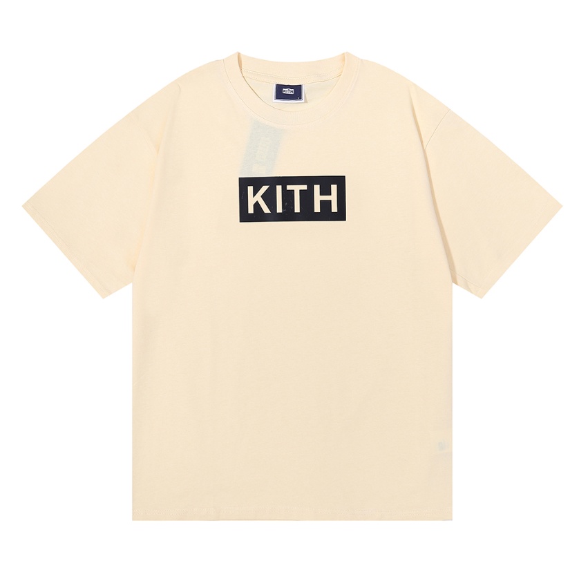Men's and women's tops**KITH** BOX LOGO Simple solid color printing ...