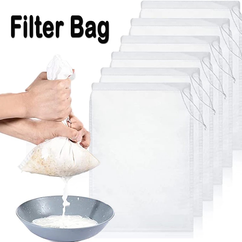 100 Mesh Soy Milk Wine Filter Bag/Nut Milk Bag/Tea Coffee Oil Yogurt
