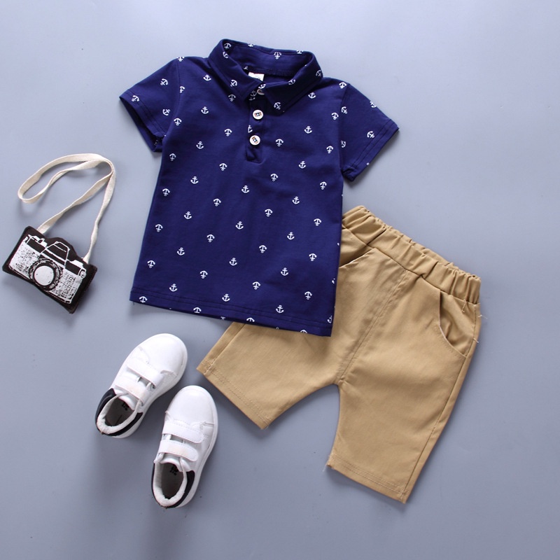 Kids Clothes Baby Boy Polo Set for 0-5 Years Old Children Toddler Short  Sleeve Baby Two-Piece Suit Baby Boy Terno AU1W