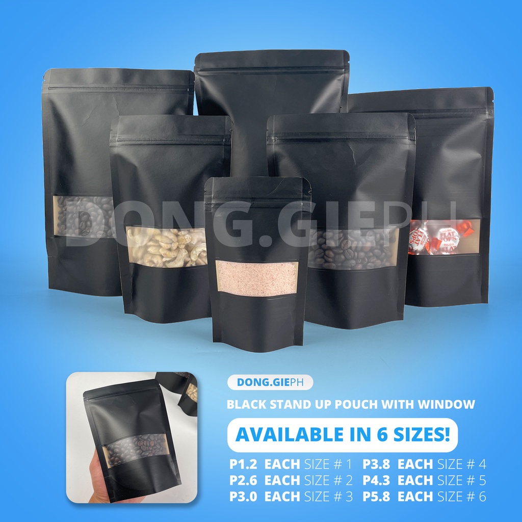 [50 PCS] Black (Kraft Inside) Stand Up Pouch with Zip Lock Pouch ...