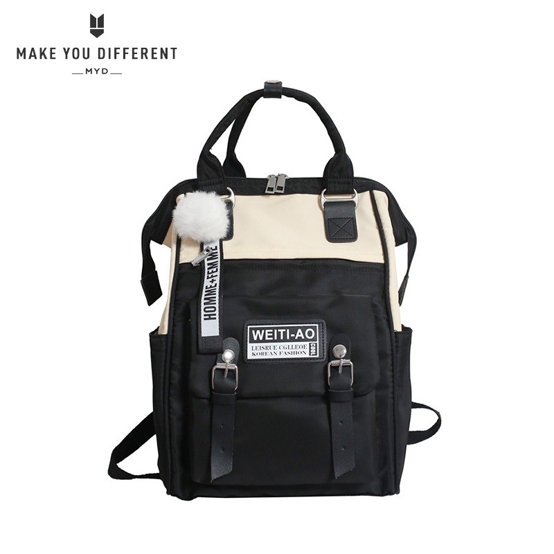 MYD Fashion korean backpack for school Nylon School Bag waterproof