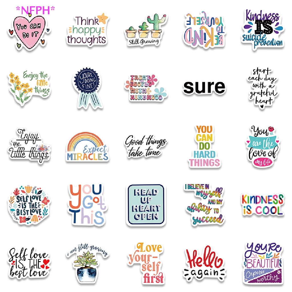 CKFR 52Pcs Inspirational Stickers Motivational Phrases Life Quotes ...