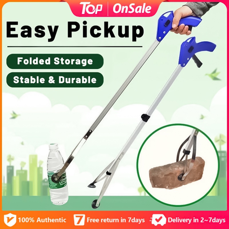 83cm Metal Extra Long Pick Tool Garbage Foldable Garbage Picker Garbage