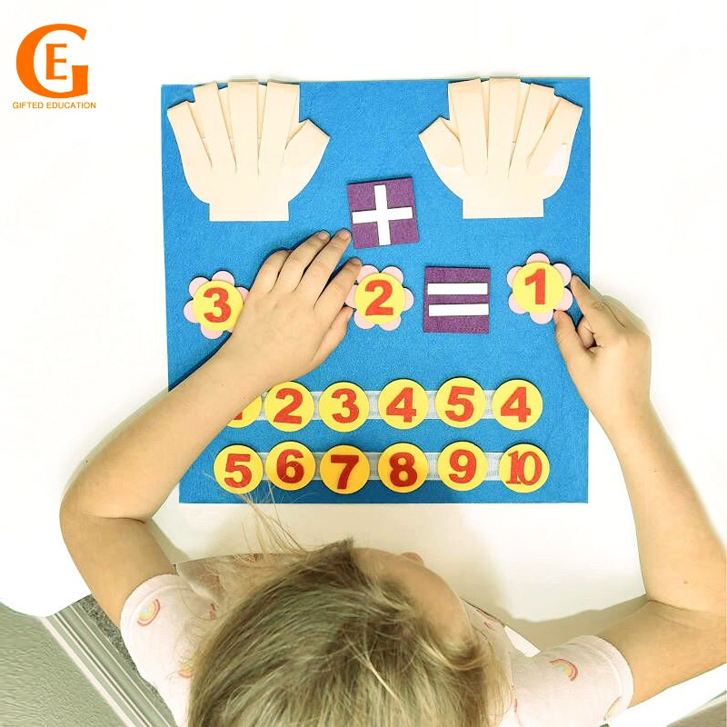 Kid Montessori Toy Felt Finger Numbers Math Puzzle Children Counting ...