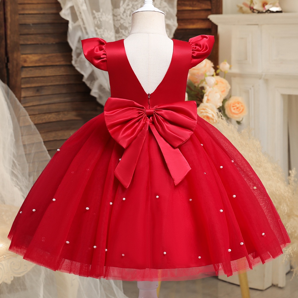 NNJXD Newborn Cute Baby Girl Dress Kids Dresses Party Wedding Lace Solid 1st Princess Dress Birthday 1 5years Shopee Philippines