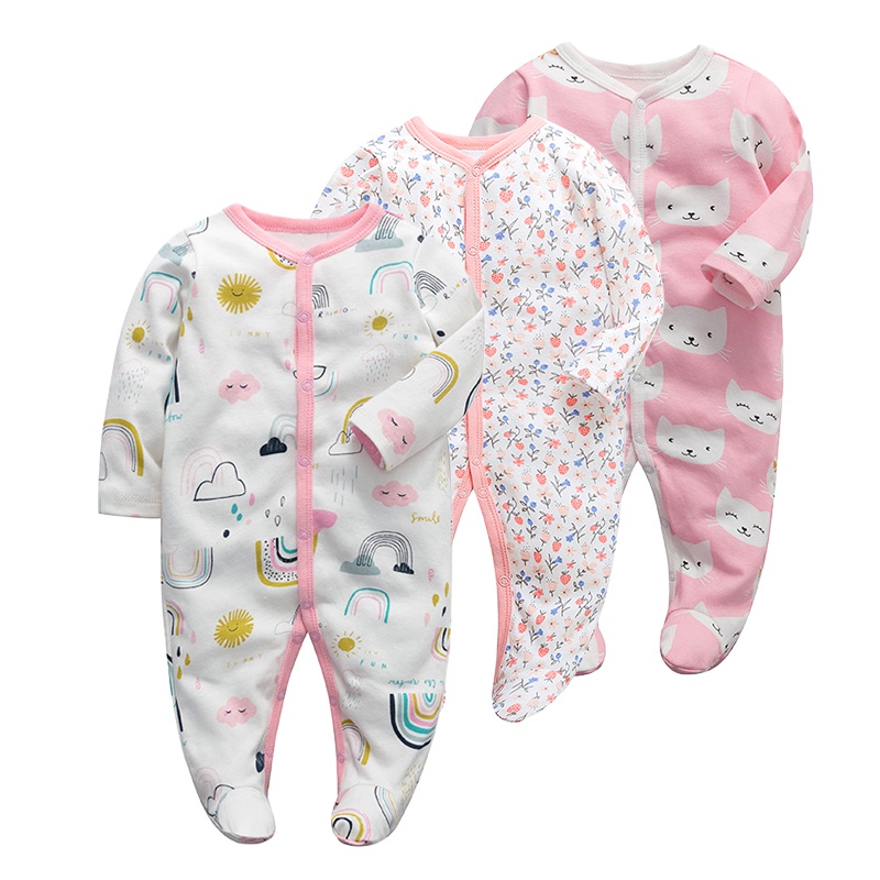 Newborn Baby Romper Clothes Jumpsuit Boy Onesies Girls' long-sleeved ...