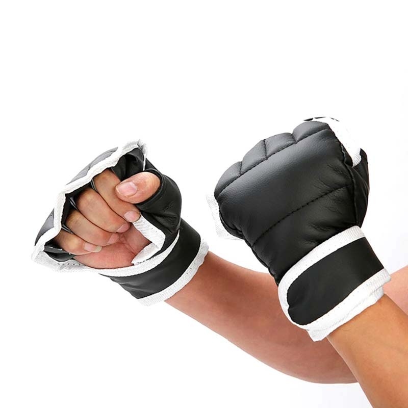 Black Middle Finger Gloves Training Boxing Sand Bag Sanda Karate