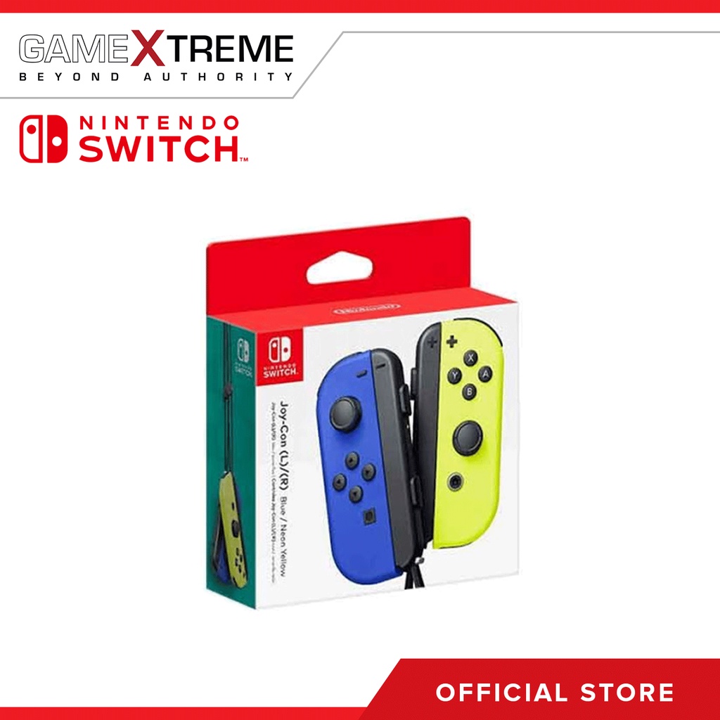 Blue and yellow nintendo switch sale controllers