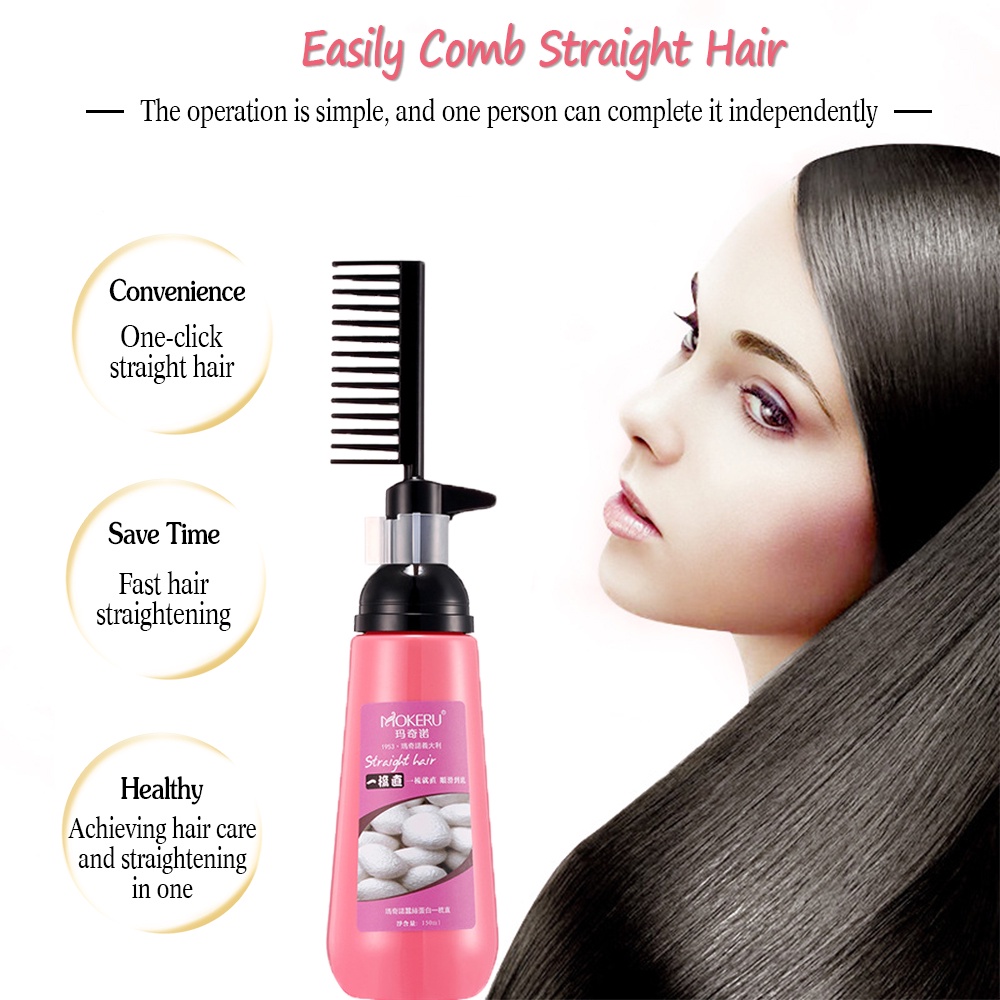Ready Stock Straight Hair Comb Hair Straightening Hair Care Cream With ...