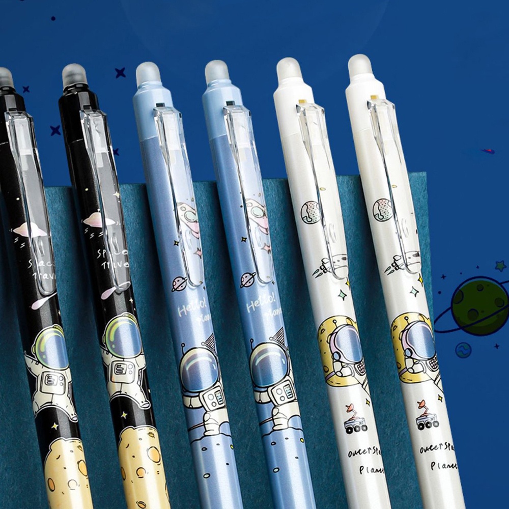 Erasable Pen Hot Erasable Black Crystal Blue Ink Pen/ Cartoon Astronaut