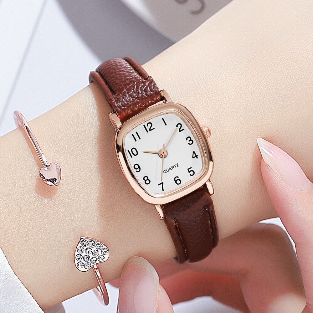 Women Watch Small Simple Number Square Waterproof Watches | Shopee ...