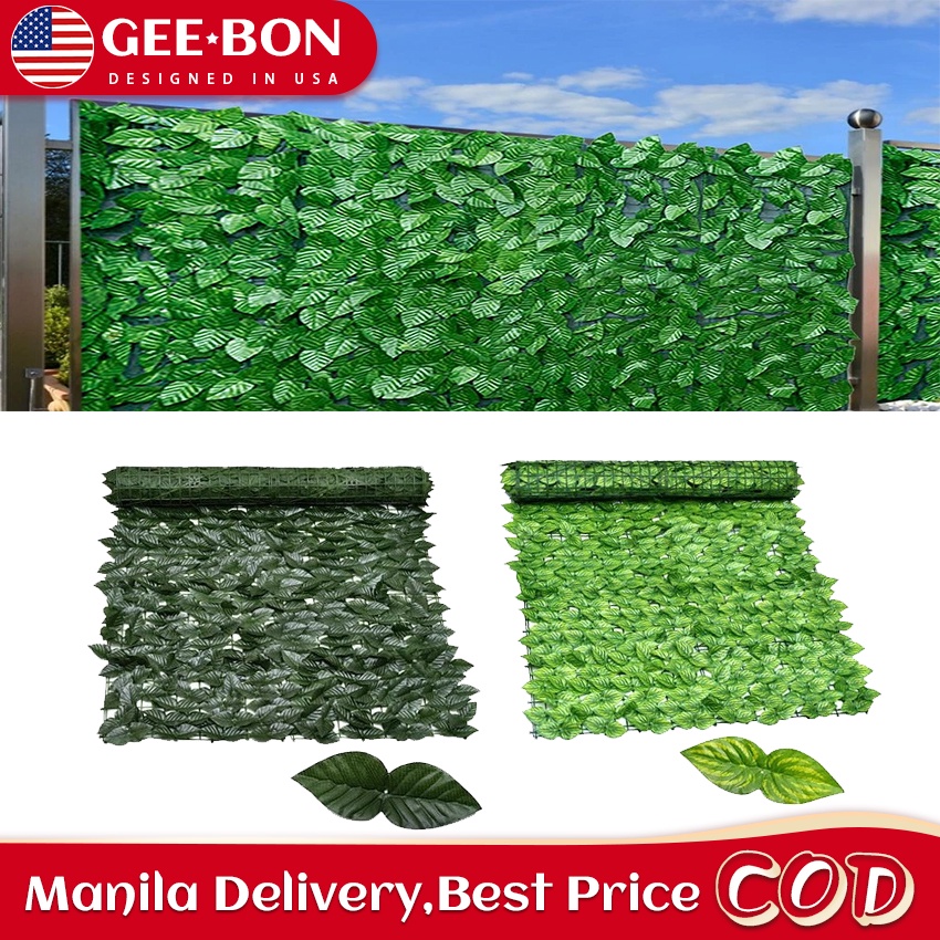 GEEBON Artificial Fence Screen Faux Ivy Leaf Hedge Panel For Garden