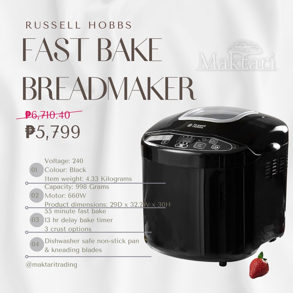 Russell Hobbs - Fast Bake Breadmaker | Shopee Philippines