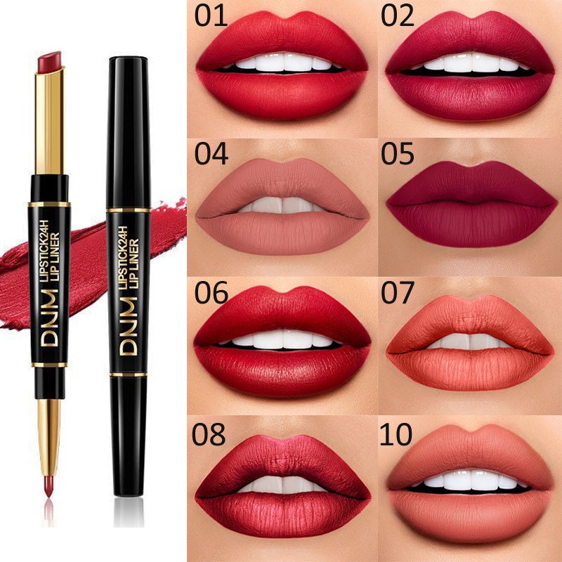 2 In 1 Double Head Lip Liner Pencils Lipstick Waterproof Long Lasting ...