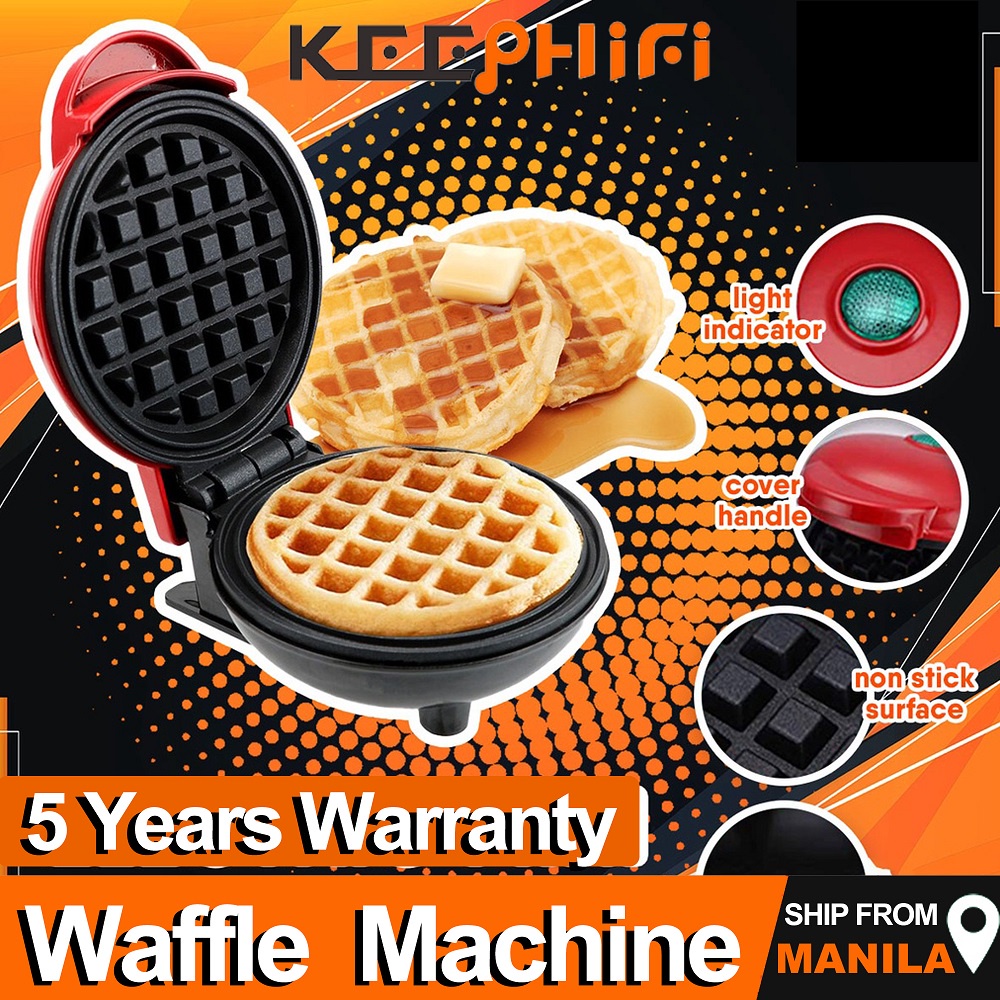 KEEPHIFI 350W Multifuctio Mini Electric Waffle Maker Pancakes Cooking