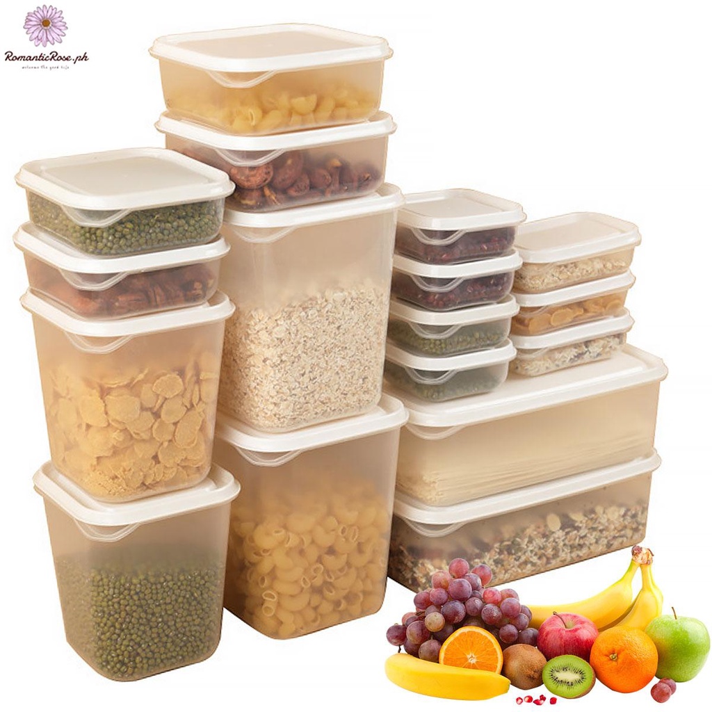 17 Pcs Refrigerator Organizer Bins with Airtight Lids BPA-Free Freezer ...