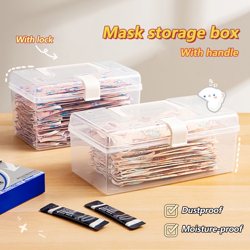 【Local Delivery】Portable Mask Storage Box with Handle Medicine Chest ...