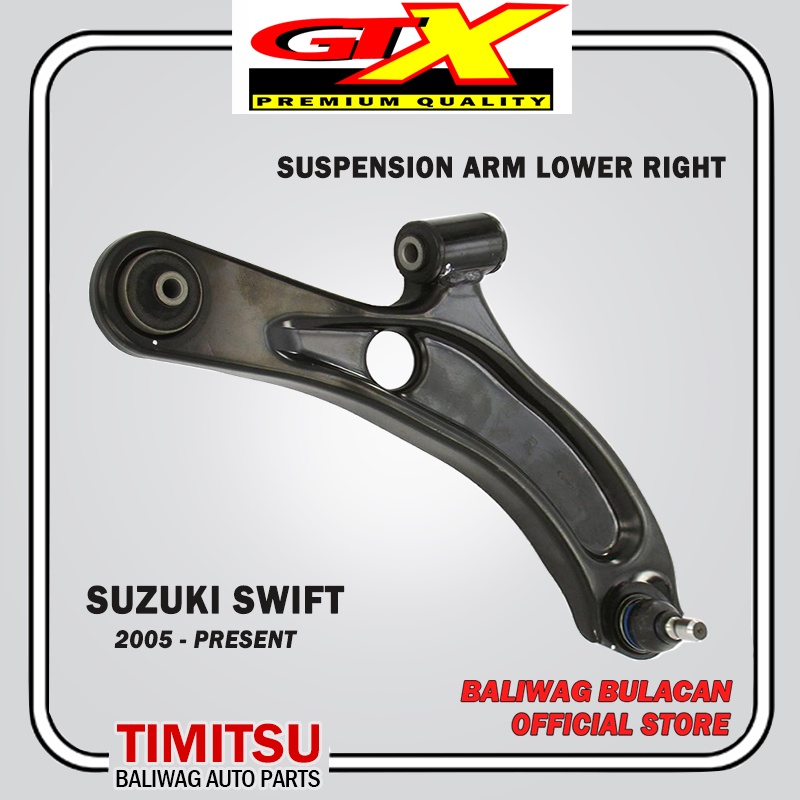 GTX SUSPENSION ARM ASSEMBLY FRONT LOWER RIGHT SUZUKI SWIFT 2005PRESENT