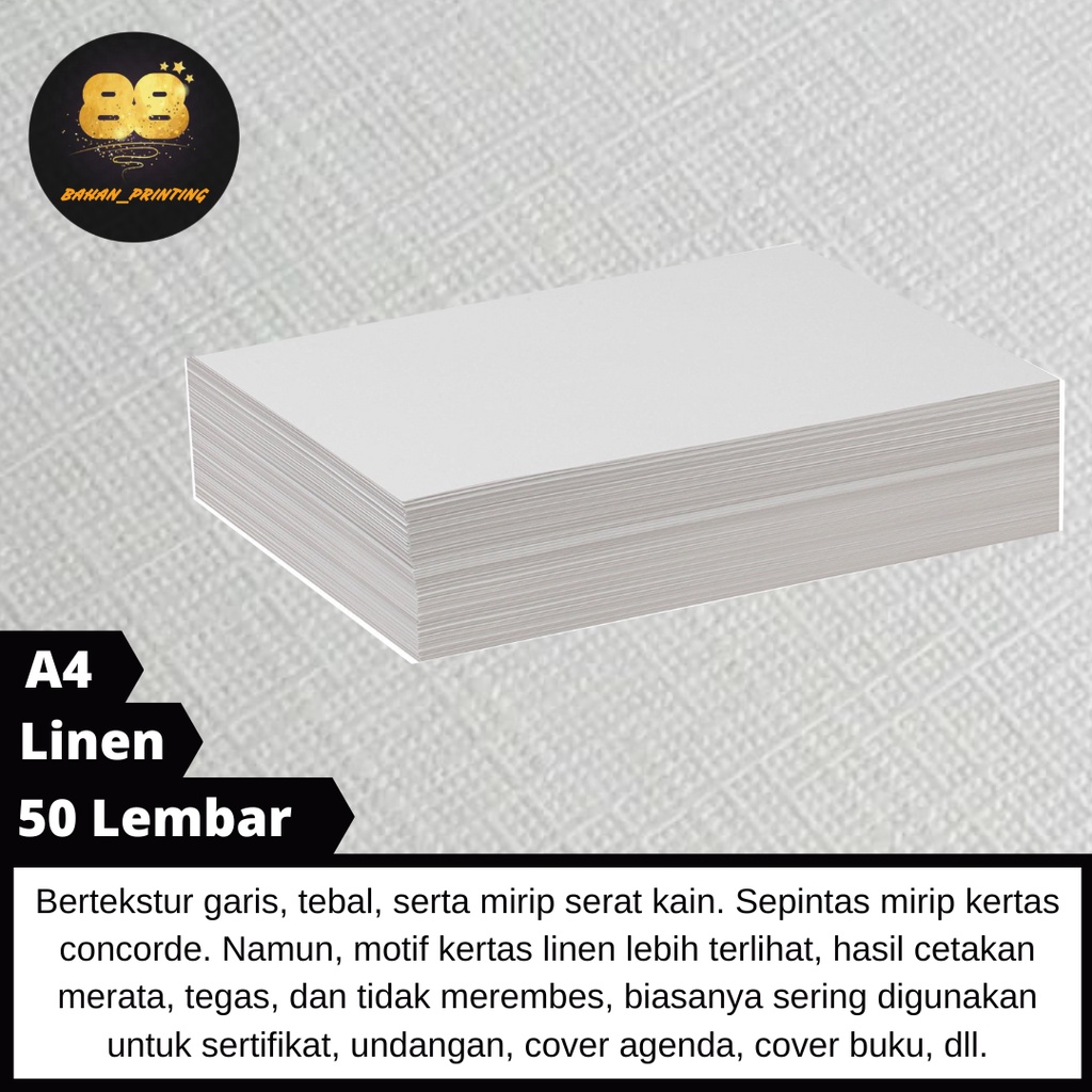 PUTIH [50] White Linen Paper/Invitation-Song-Certificate Paper | Shopee ...