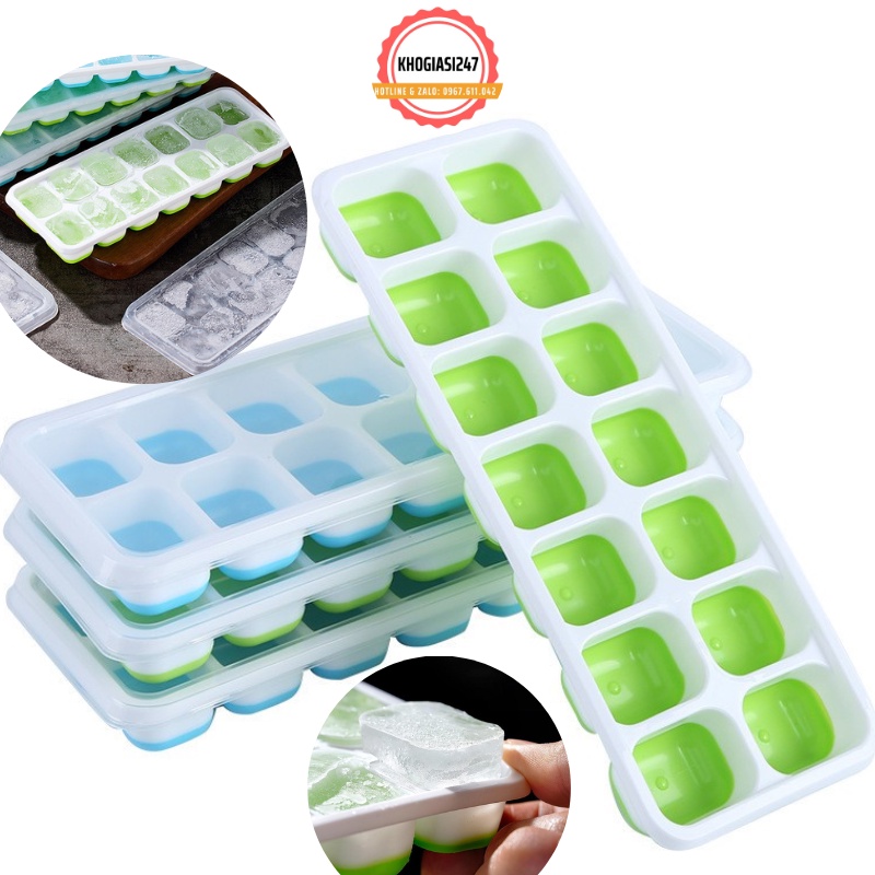 14cell IceMaking Tray With Flexible Silicone Bottom / Jelly Ice Cream