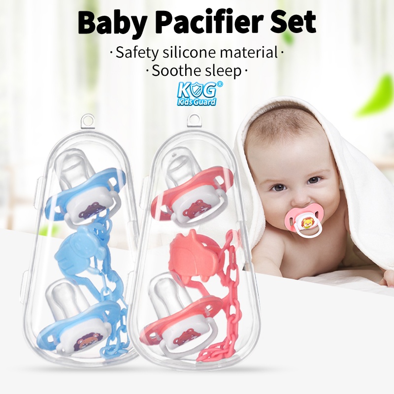 Baby Pacifier 4 In 1 Baby Pacifier Set 1 Round Nipple 1 Flat Nipple 1 ...