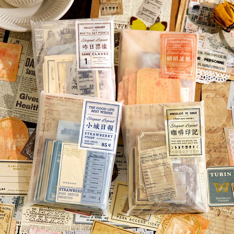 Journamm 100pcs/pack Vintage Memo Paper Kit DIY Scrapbooking School ...