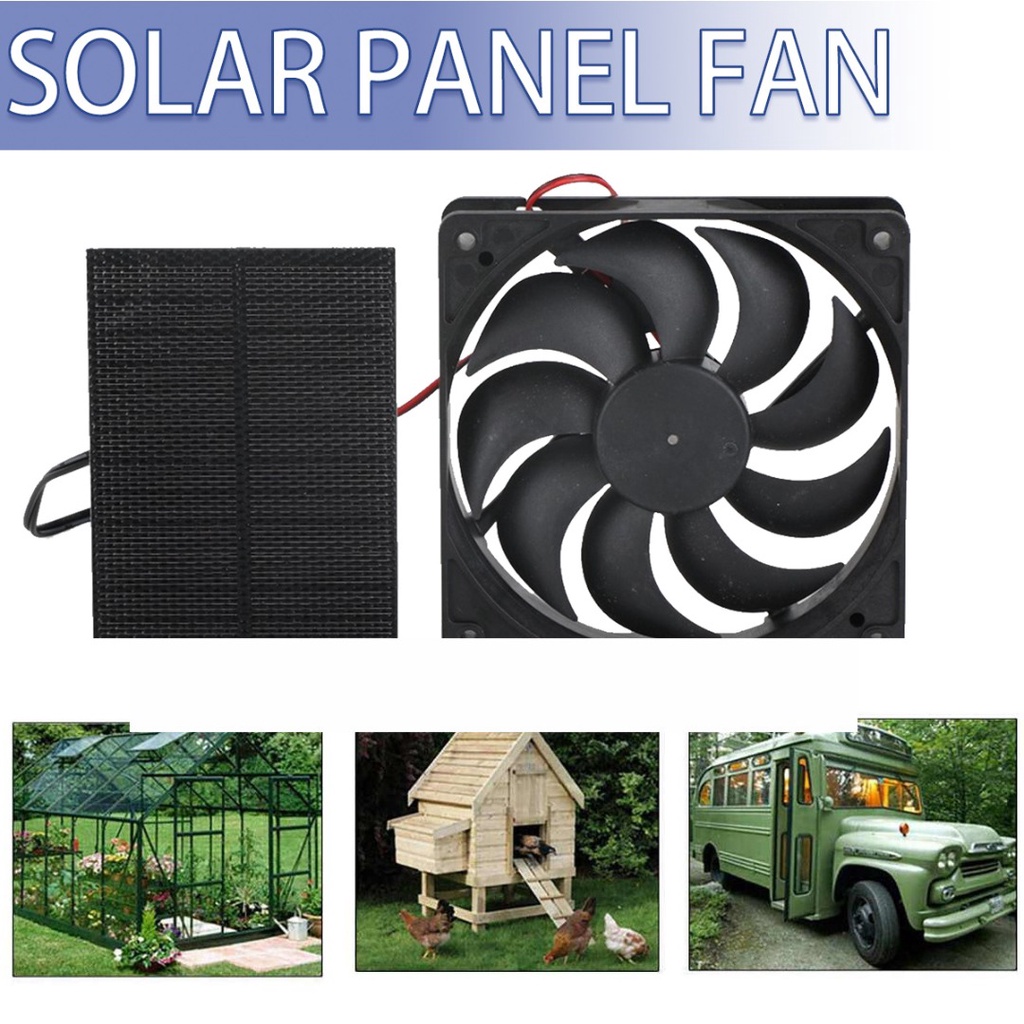 Solar Panel Exhaust Fan Mini Ventilator Kit For Chicken Coops ...
