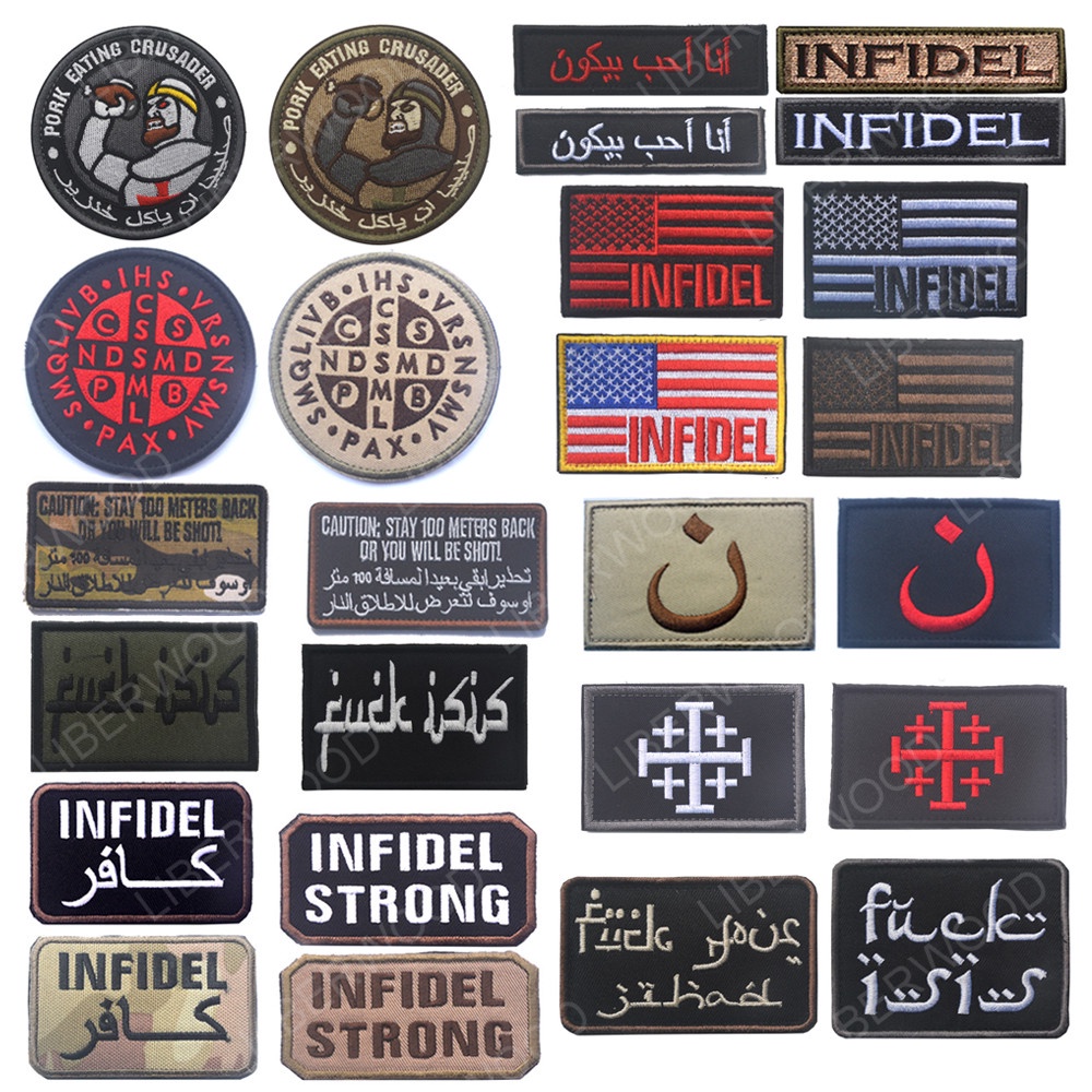 Crusader Infidel Patches Isaf Arabic Army Christian Tactical Bacon Pork ...
