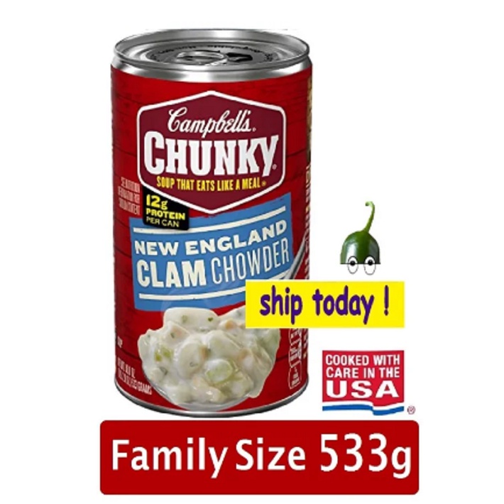Campbell's New England Clam Chowder Soup Family Size 18.8 oz / 553 g