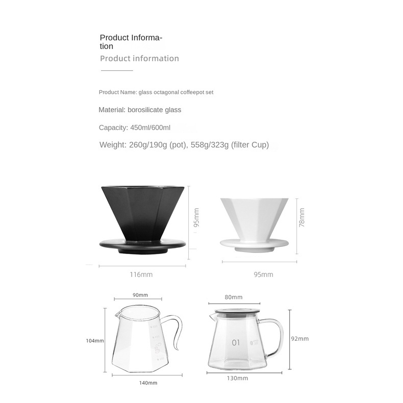 Koryaiko V60 degree Coffee Drip Filter V60 Filter Cup Filter Set ...