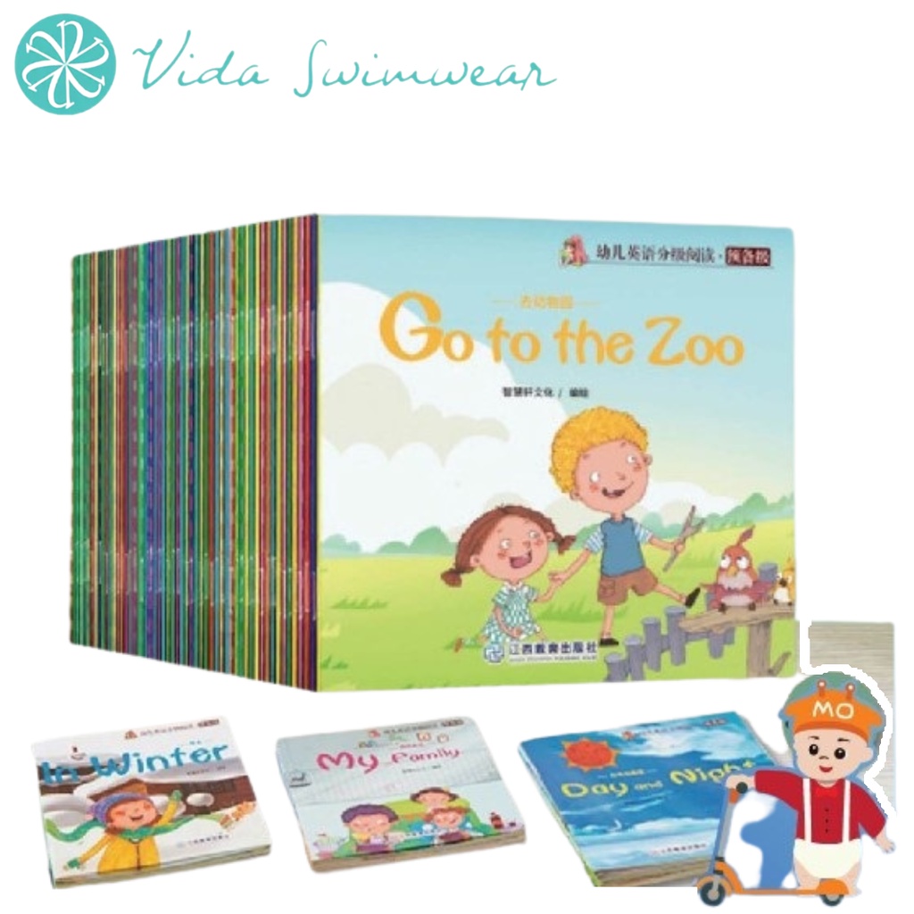 60 Books Kids Early Learning Story Books Set Full Color Coated Paper ...