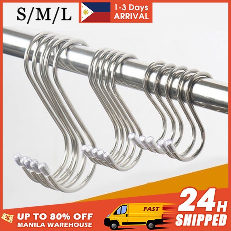 10pcs Stainless Steel S-Shape Hook Multi-function Kitchen Bedroom ...