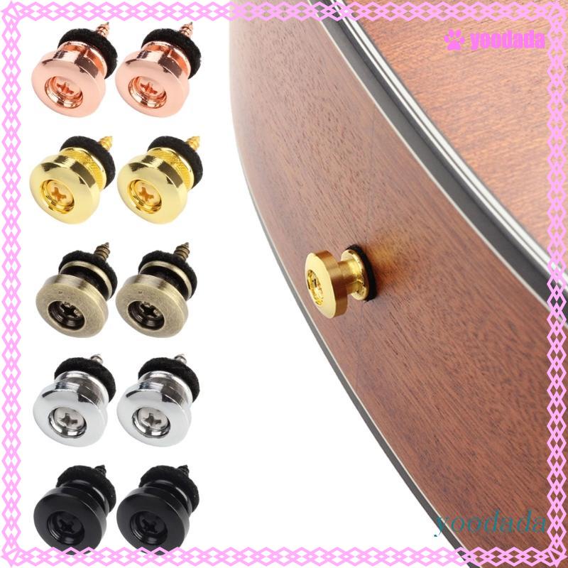 Yoo 2Pcs Metal Guitar Strap Lock Strap Lock Buttons Electric Guitar