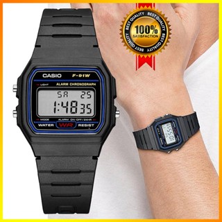 CASIO Men s Digital Waterproof Watch Retro Alarm Chronograph Water Resist G shock Square Watch F 91W Shopee Philippines