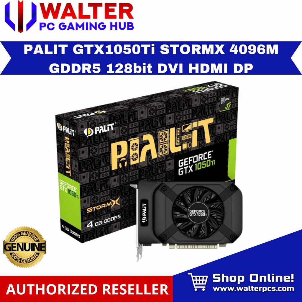 PALIT GTX1050Ti STORMX 4096M GDDR5 128bit DVI HDMI DP | Shopee