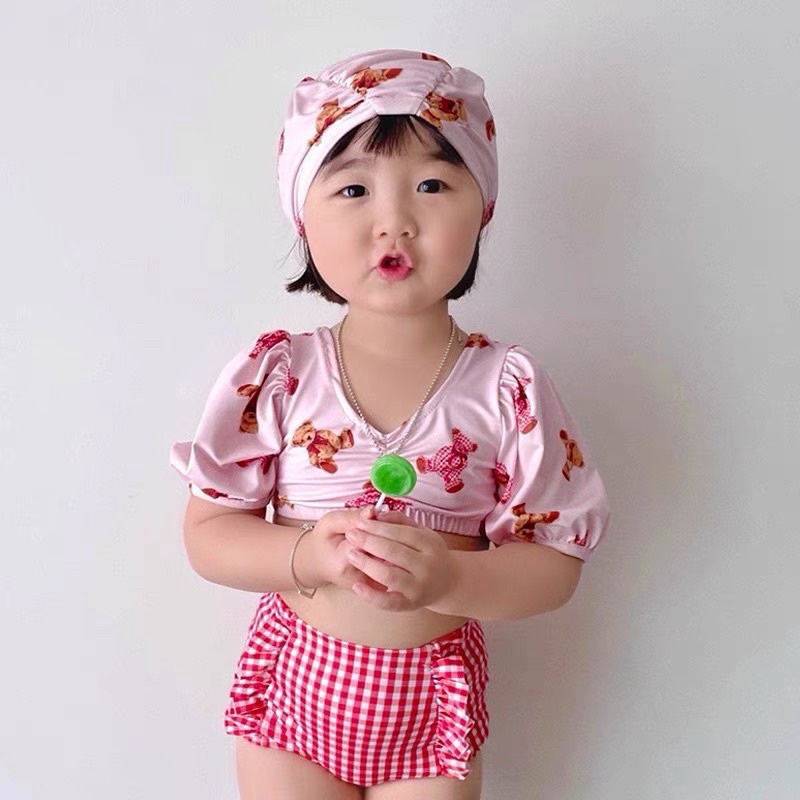 Inventory Discharge Baby Girl Swimwear From 8 To 20kg With Cute Hat