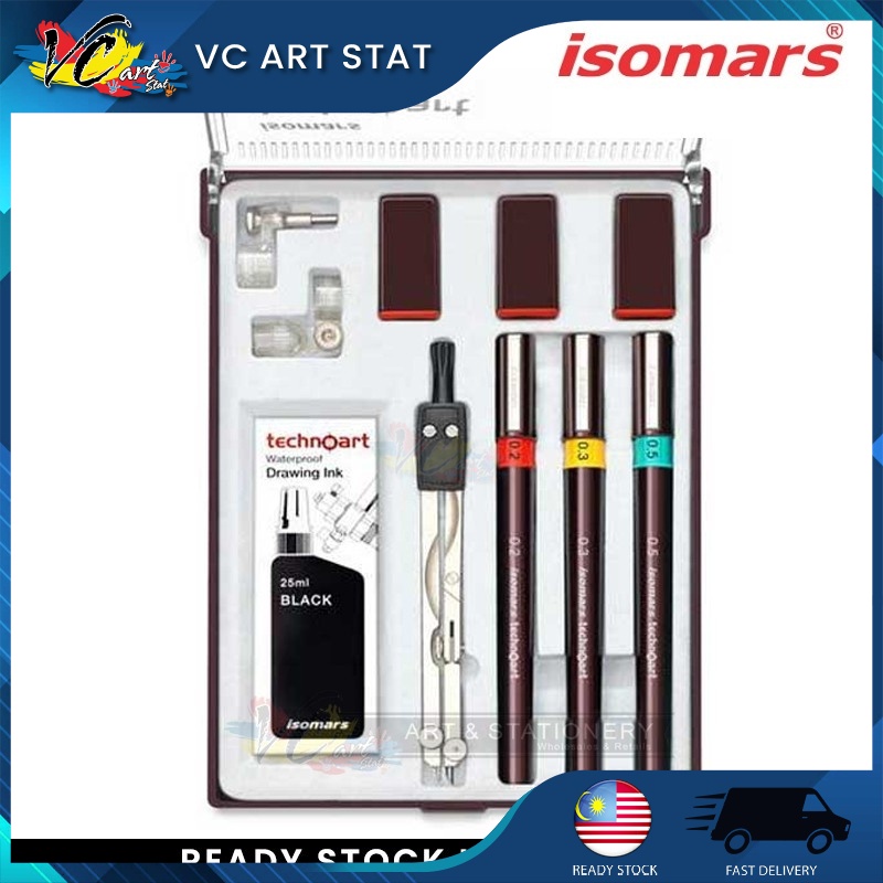 Isomars Technoart Technical Drawing Pens Set Of(3 Pen and Pen Stands ...