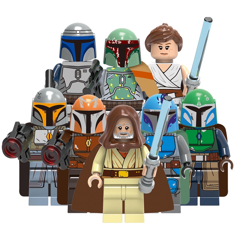 Building Block Figure Rey Luke Skywalker Jango Fett Mandalorian ...