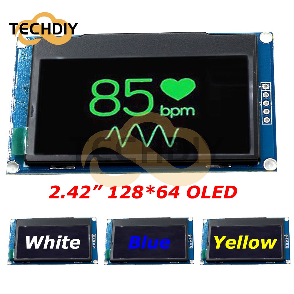 thumbnail image 2 of Oled Display 2.42inch Module - 128x64, SPI/I2C, SSD1309 Driver, For Raspberry Pi/Arduino With Case (White) 128x64 OLED Module 2 of 13