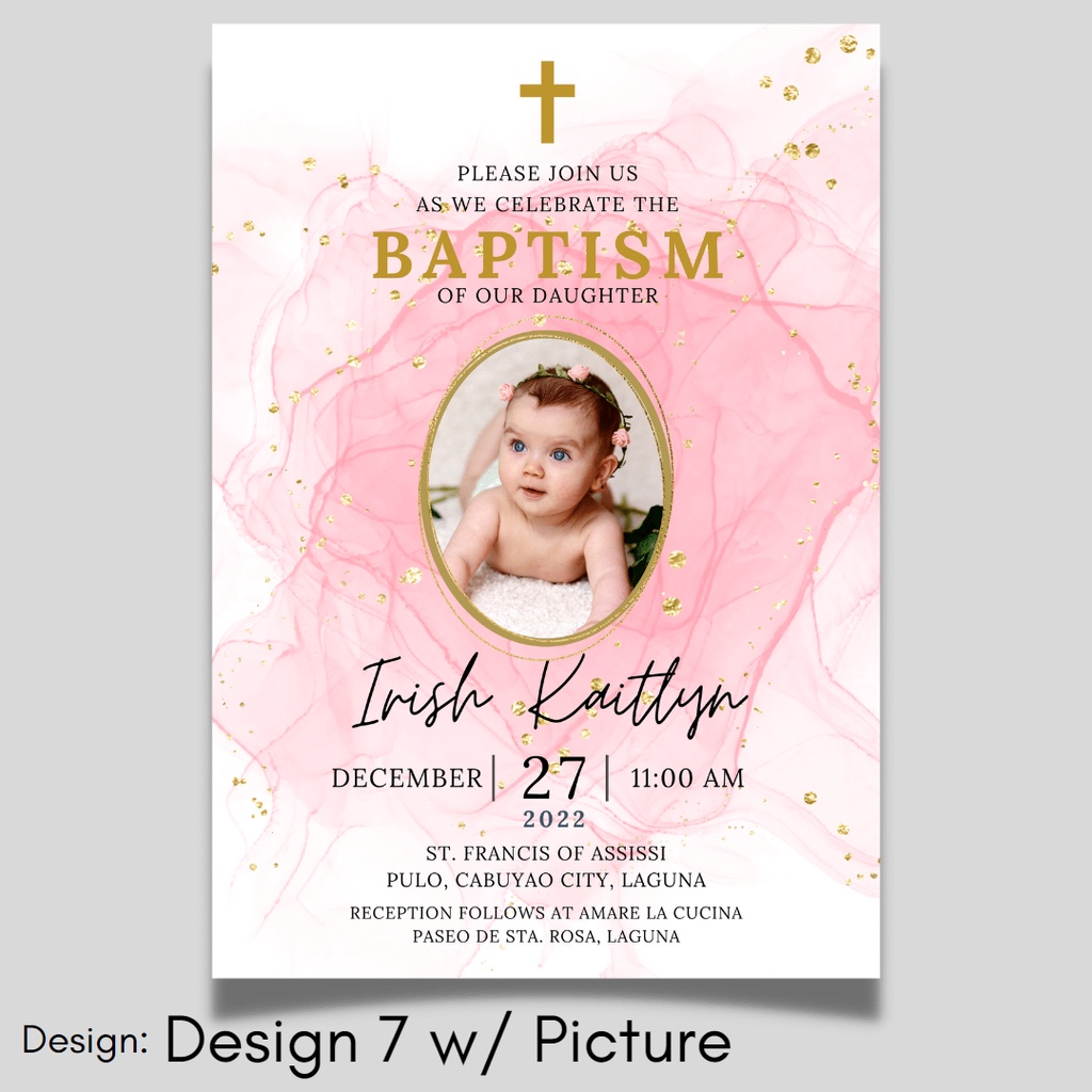 Girl Baptismal / Christening Invitation Card 9 or 12 pcs with Free ...