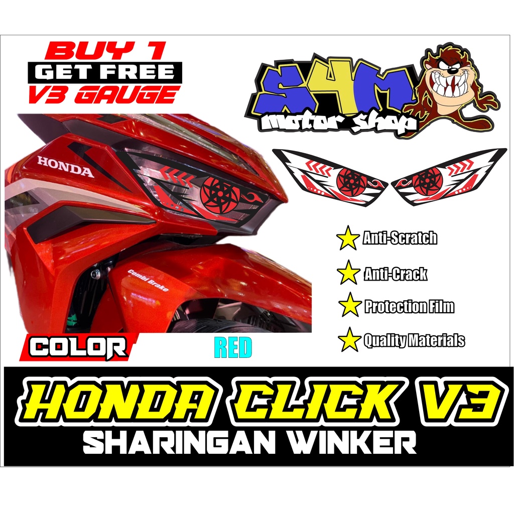 HONDA CLICK 125 V3 Sharingan Winker (Plug-and-play) FREE Click v3 Gauge ...