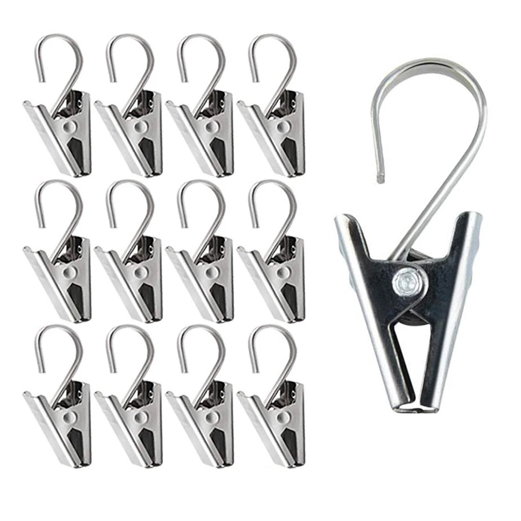 10Pcs Stainless Steel Window Curtain Hook Clips/Household Durable