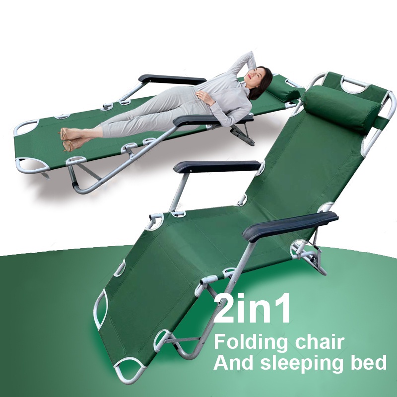 178CM Portable 2in1 Folding Chair Folding Bed Recliner Sleeping Loung