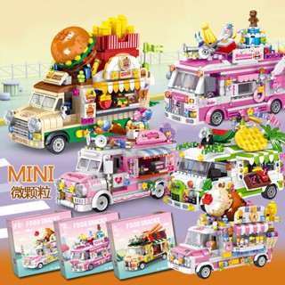 MIni Movable Food Trucks Fruit Dessert Ice Cream Cake Sushi Burger Cars ...