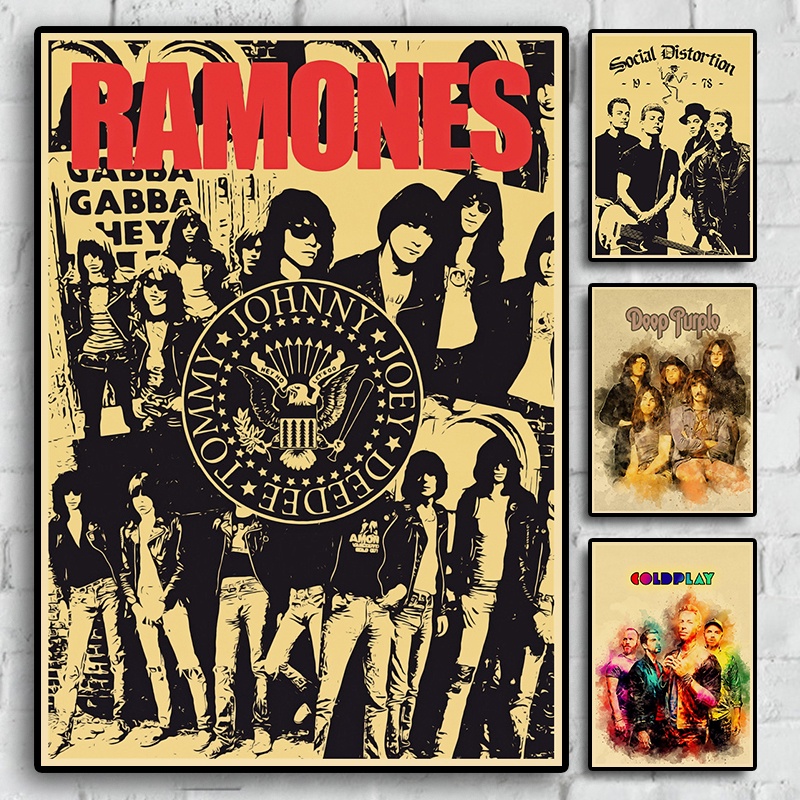 The Bands Retro Poster Room Decoration posters Wall Decoration Kraft