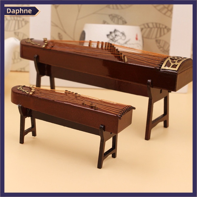 Daphne Mini Guzheng Ornament Wooden Guzheng Musical Instrument Model