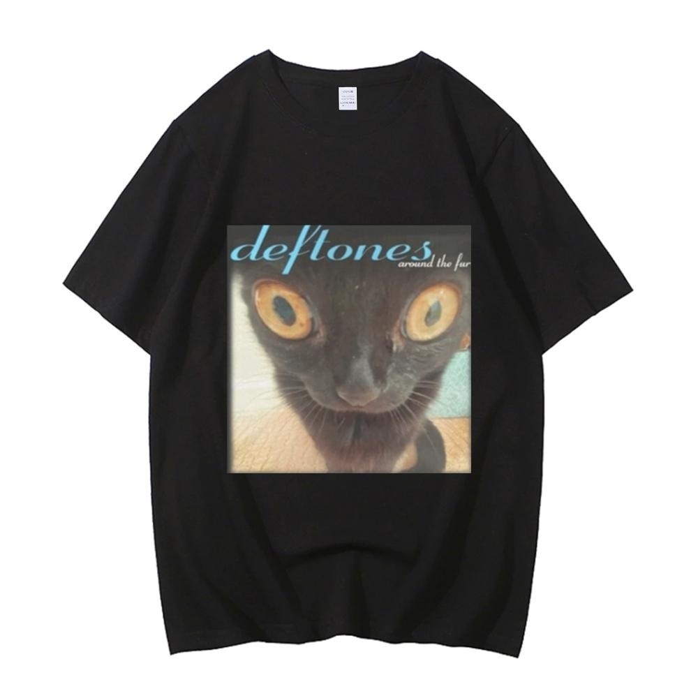 Deftones Around the Fur Cat Pure Cotton EU size Tee summer Japanese ...