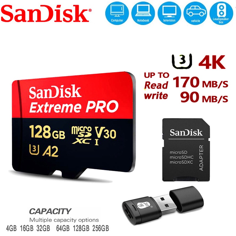 Sandisk Micro SD card 128GB 64GB/TF flash card 32GB 256GB 512GB
