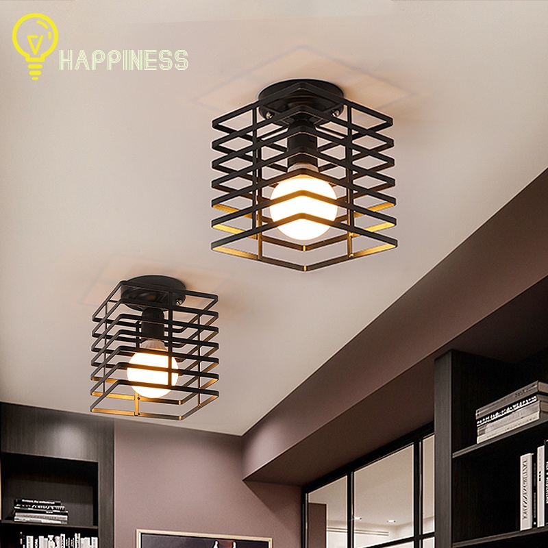 Ceiling light American Retro Creative Wrought Iron Ceiling Lamp for
